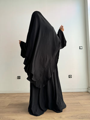 SET ABAYA + KHIMAR 2 LAYERS SUSU