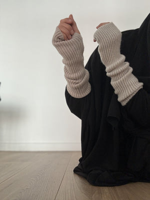 DOUDOU SET WOOL BEANIE & MITTENS KNIT