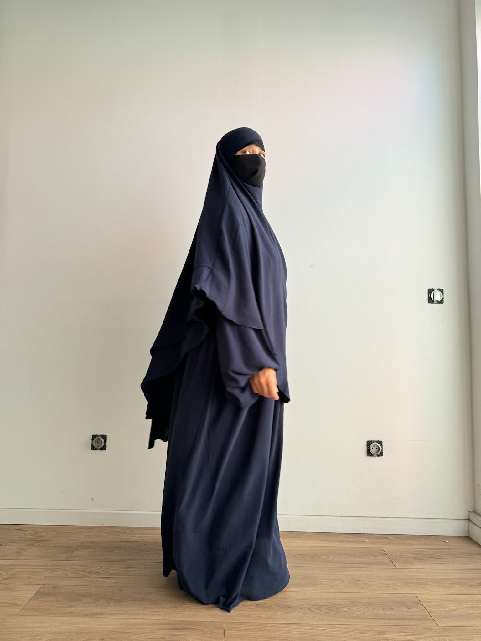 SET ABAYA + KHIMAR 2 LAYERS SUSU