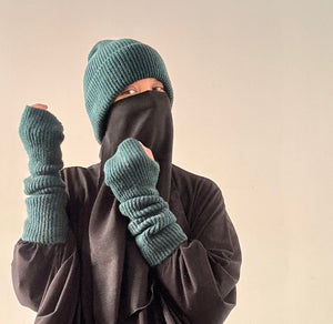 DOUDOU SET WOOL BEANIE & MITTENS KNIT