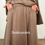 New Safar hoodie set knit Navy tok (top + skirt )