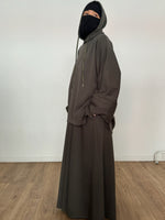 Safar hoodie set knit Khaki tok (top + skirt )