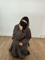Safar hoodie set knit Khaki tok (top + skirt )