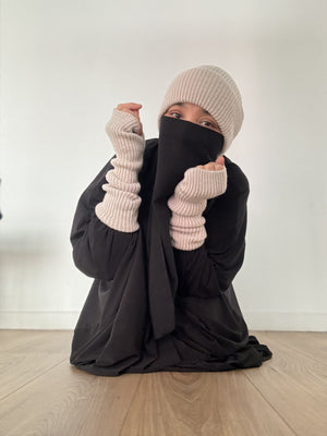 DOUDOU SET WOOL BEANIE & MITTENS KNIT