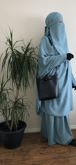 JILBAB 2 PIECES DELUXE MAKKAH ZIPP sleeves  (all colours )