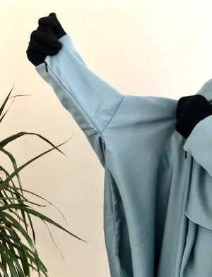 JILBAB 2 PIECES DELUXE MAKKAH ZIPP sleeves  (all colours )