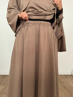 New Safar hoodie set knit Latte tok (top + skirt )