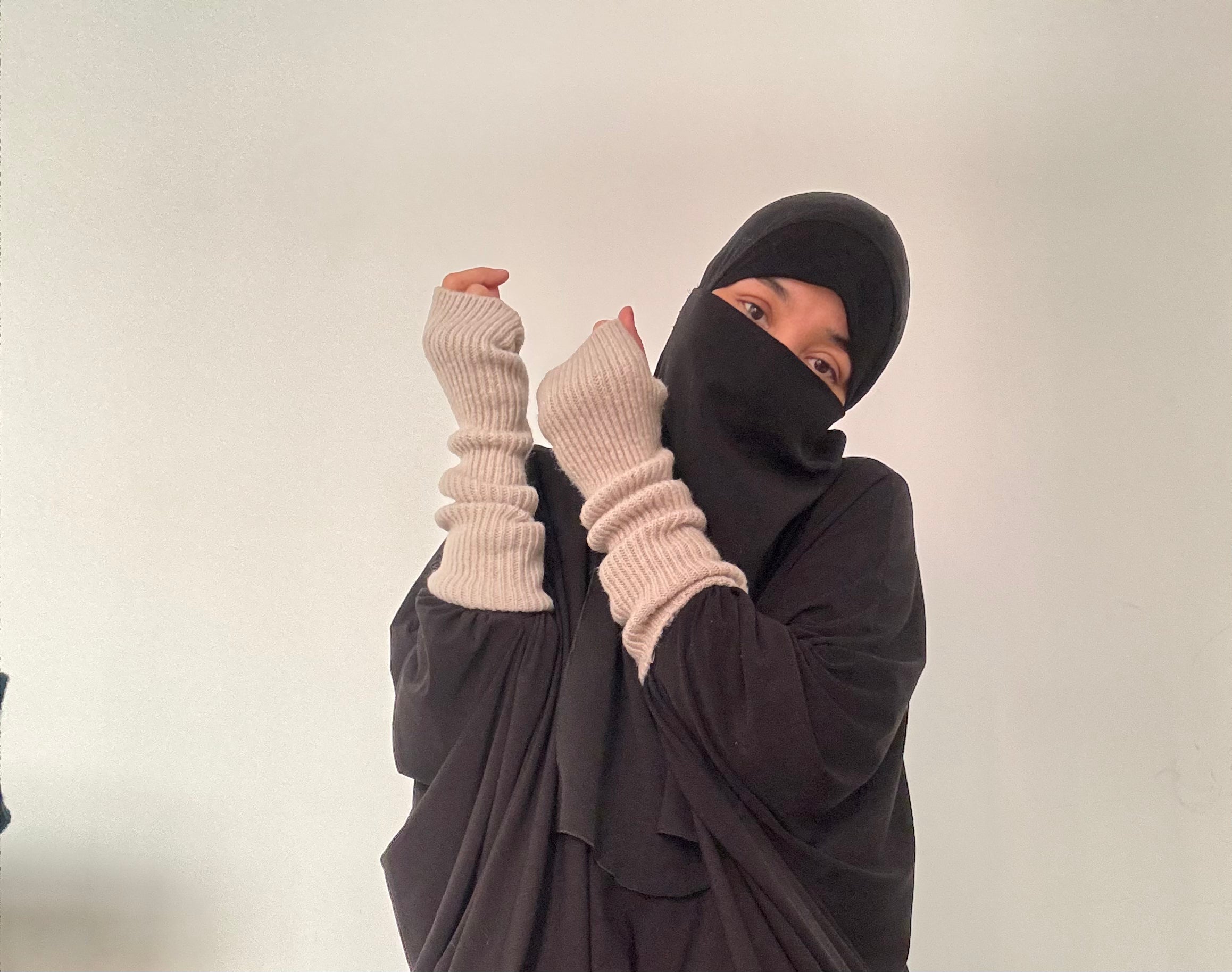DOUDOU SET WOOL BEANIE & MITTENS KNIT