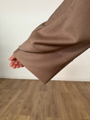 New Safar hoodie set knit Latte tok (top + skirt )