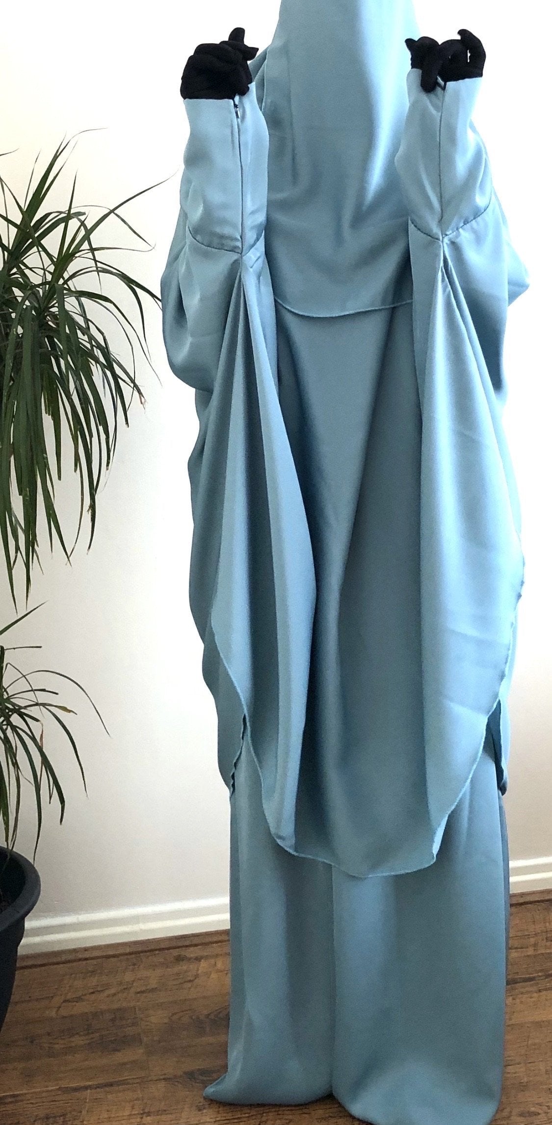 JILBAB 2 PIECES DELUXE MAKKAH ZIPP sleeves  (all colours )