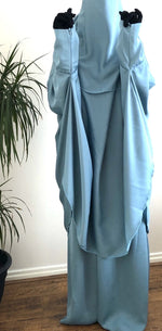 JILBAB 2 PIECES DELUXE MAKKAH ZIPP sleeves  (all colours )