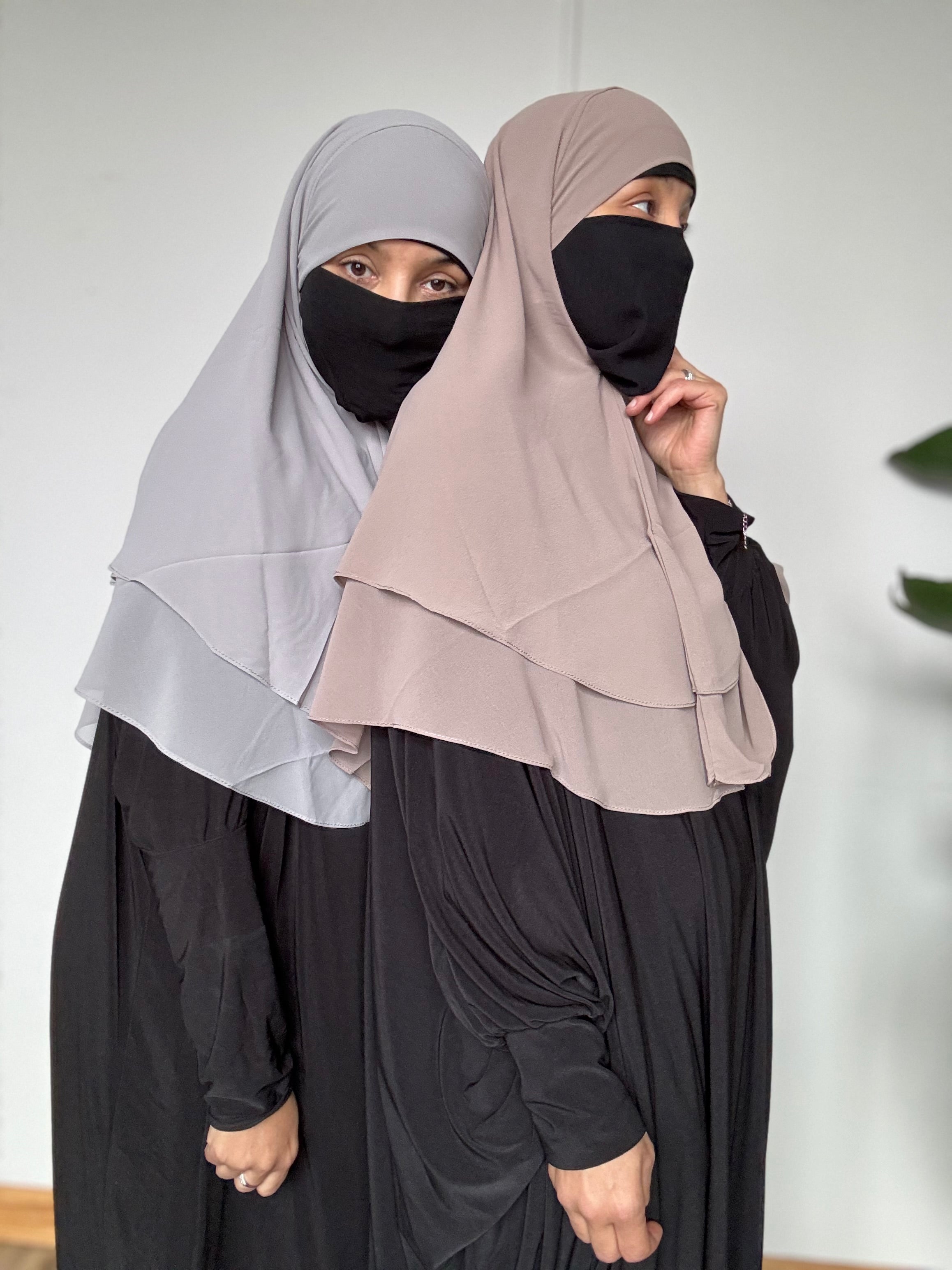 MINI INSTANT KHIMAR CRÊPE 2 LAYERS HEADBAND INCLUDED