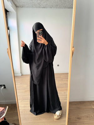 SET ABAYA + KHIMAR 2 LAYERS SUSU