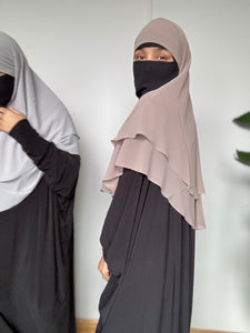 MINI INSTANT KHIMAR CRÊPE 2 LAYERS HEADBAND INCLUDED