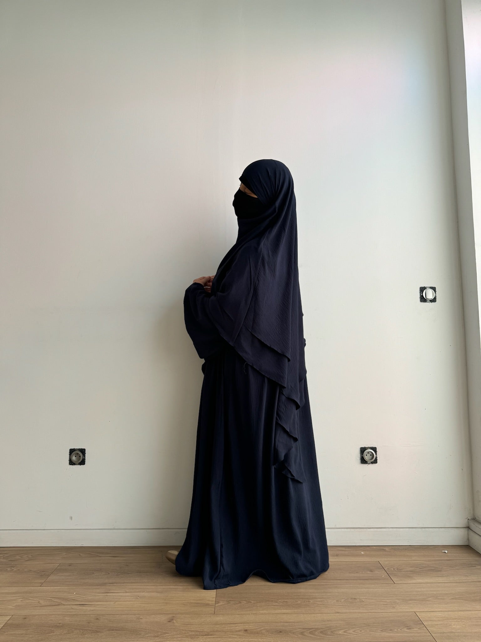 SET ABAYA + KHIMAR 2 LAYERS SUSU
