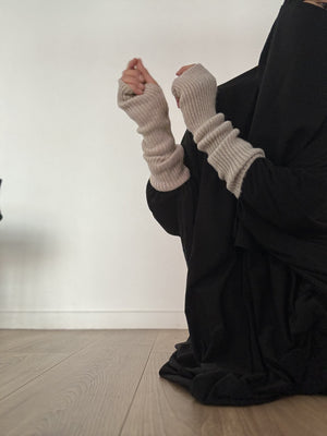 DOUDOU SET WOOL BEANIE & MITTENS KNIT