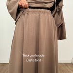 New Safar hoodie set knit Navy tok (top + skirt )
