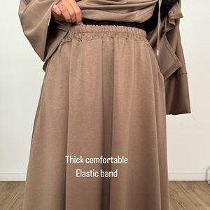 New Safar hoodie set knit Navy tok (top + skirt )