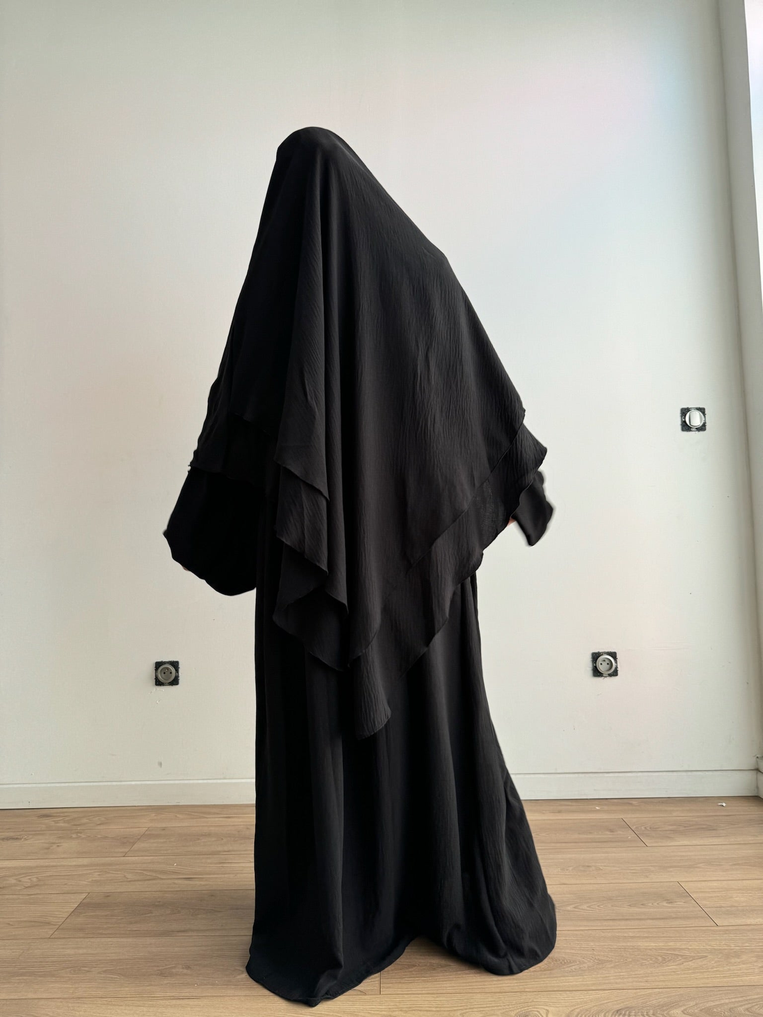 SET ABAYA + KHIMAR 2 LAYERS SUSU