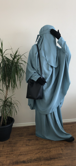 JILBAB 2 PIECES DELUXE MAKKAH ZIPP sleeves  (all colours )
