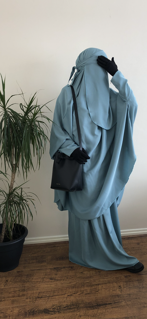 JILBAB 2 PIECES DELUXE MAKKAH ZIPP sleeves  (all colours )