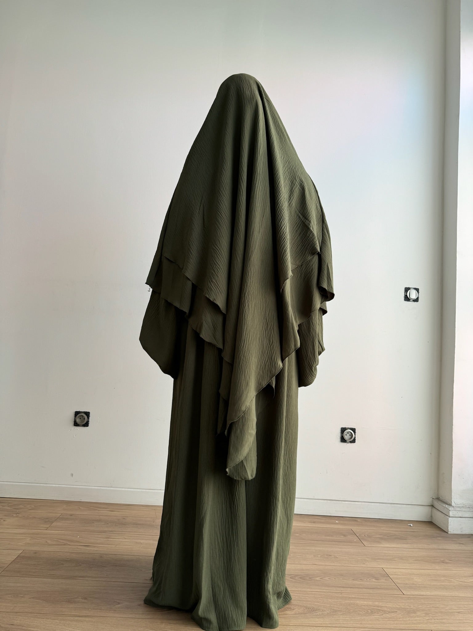 SET ABAYA + KHIMAR 2 LAYERS SUSU