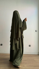 SET ABAYA + KHIMAR 2 LAYERS SUSU