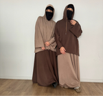 New Safar hoodie set knit Latte tok (top + skirt )