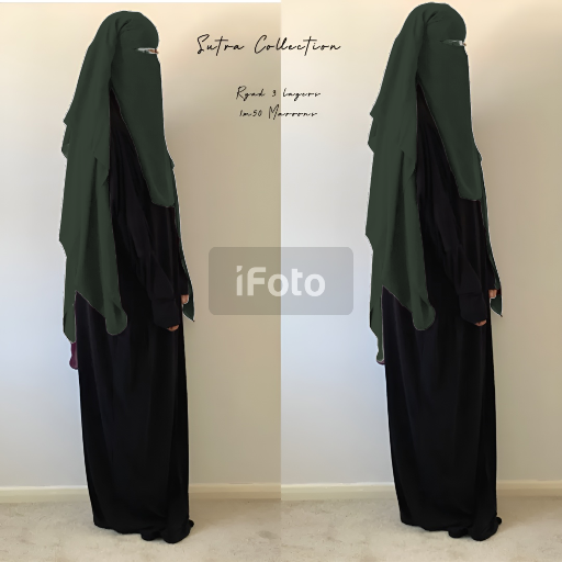 NIQAB RYAD 150 CM SUTRA  (all colours)