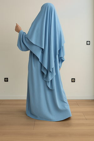 SET ABAYA + KHIMAR 2 LAYERS SUSU