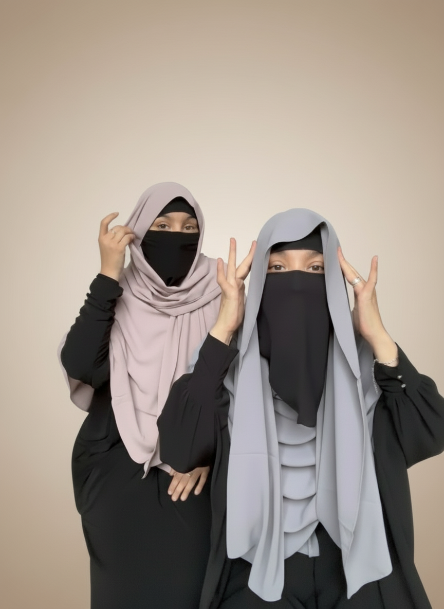 MALAYSIAN KHIMAR HIJAB 2 in 1  premium