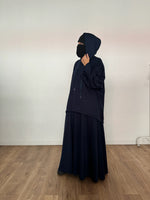 New Safar hoodie set knit Navy tok (top + skirt )
