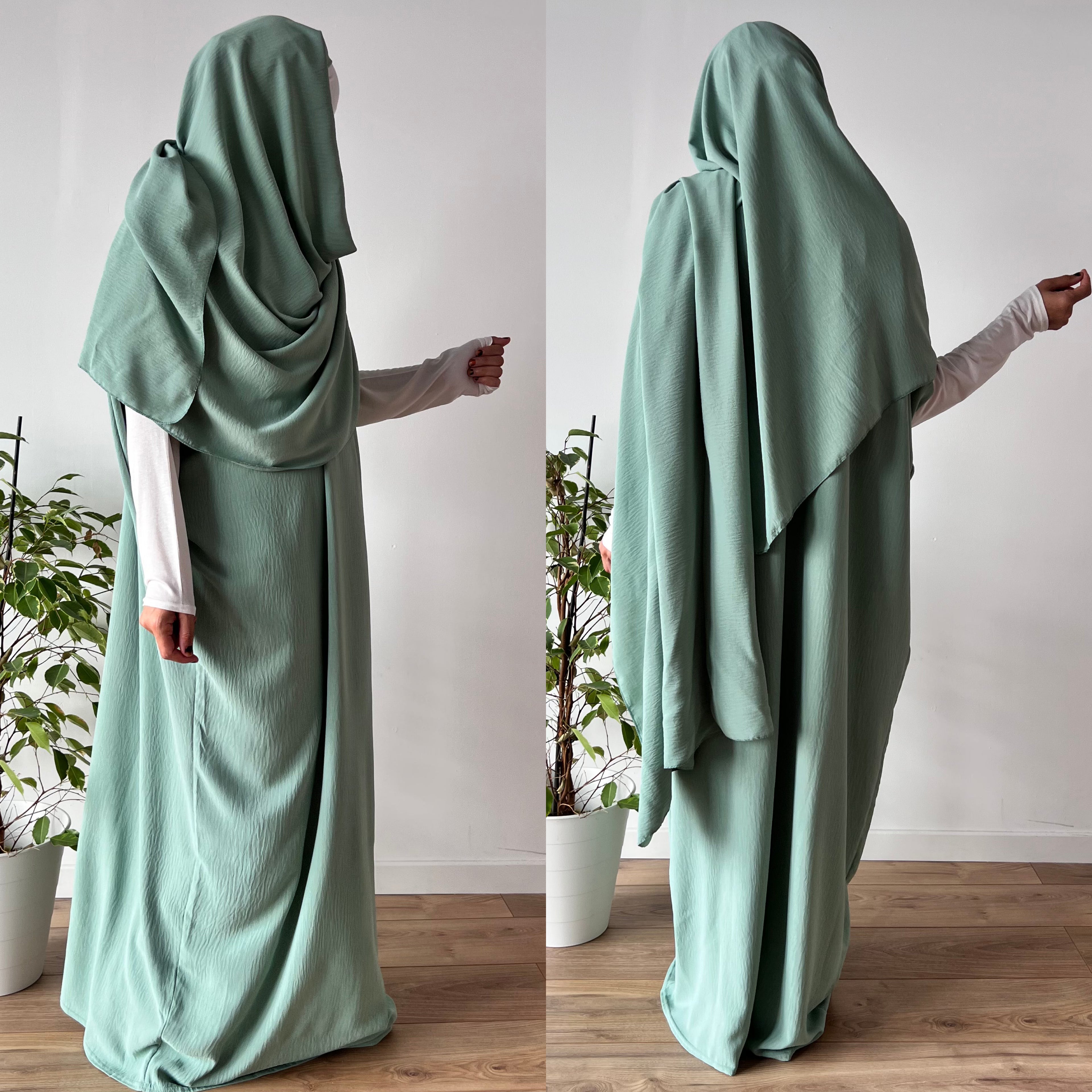 JILBAYA HAYYA ALL IN ONE Abaya ninja maxi Scarf all colors MADINA PARIS