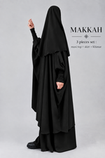 SET MAKKAH DELUX top frilly sleeves + skirt   (all colours )