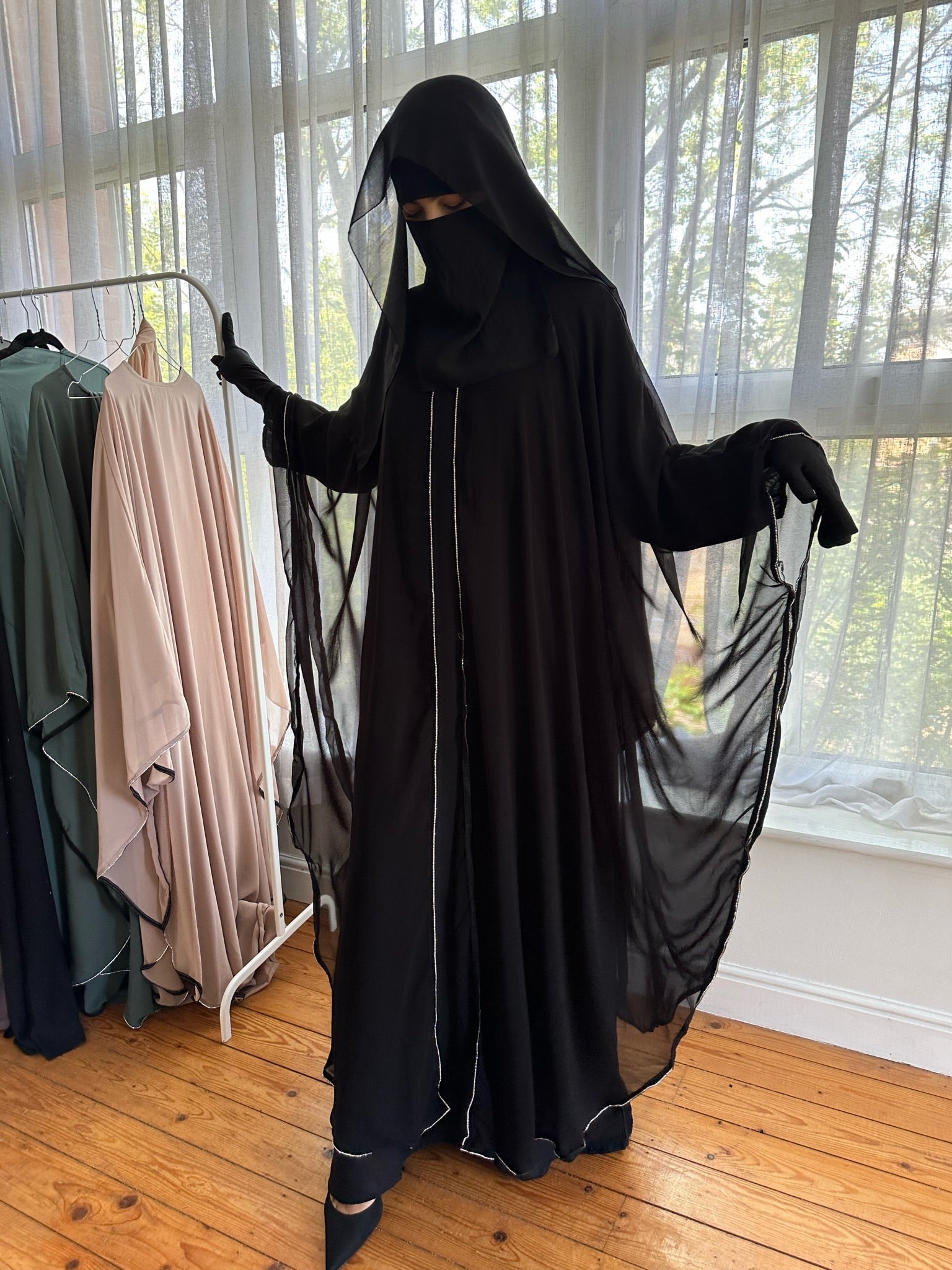 FARASHA ABAYA-CAPE Chiffon occasion (+ scarf )