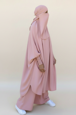 JILBAB 2 PIECES DELUXE MAKKAH Frilly sleeves  (all colours )