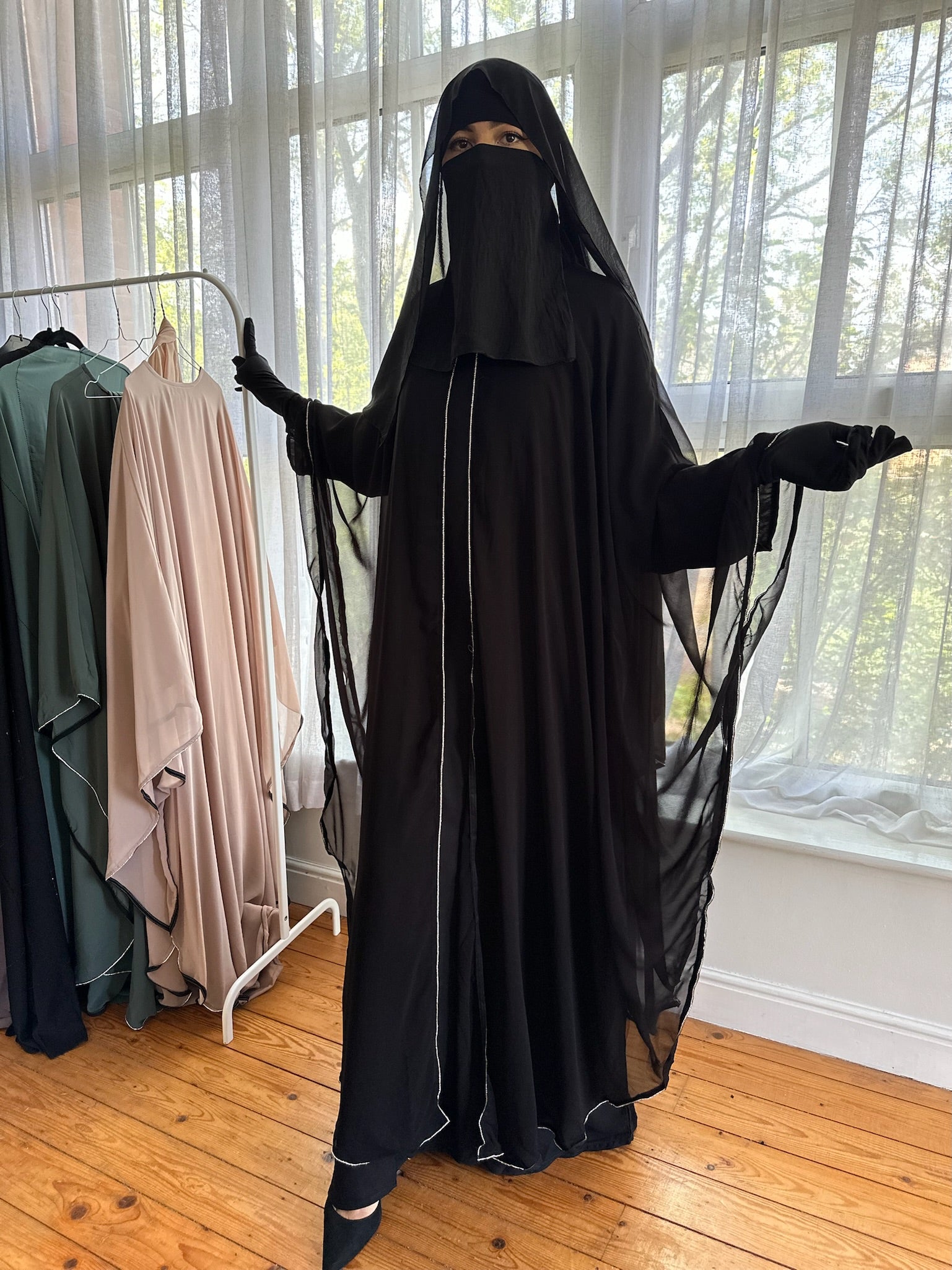 FARASHA ABAYA-CAPE Chiffon occasion (+ scarf )