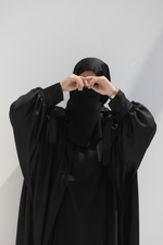 QAMAR DELUXE FULL 3 PIECES SET ABAYA +KIMONO+HIJAB