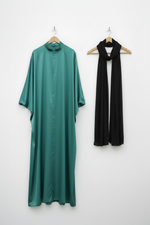 SET EMPORIA DELUXE KAFTAN ZIPP + HIJAB (all colours & sizes)