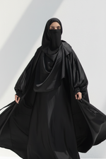 QAMAR DELUXE FULL 3 PIECES SET ABAYA +KIMONO+HIJAB