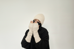 DOUDOU SET WOOL BEANIE & MITTENS KNIT