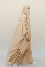 JILBAB 2 PIECES DELUXE MAKKAH Frilly sleeves  (all colours )