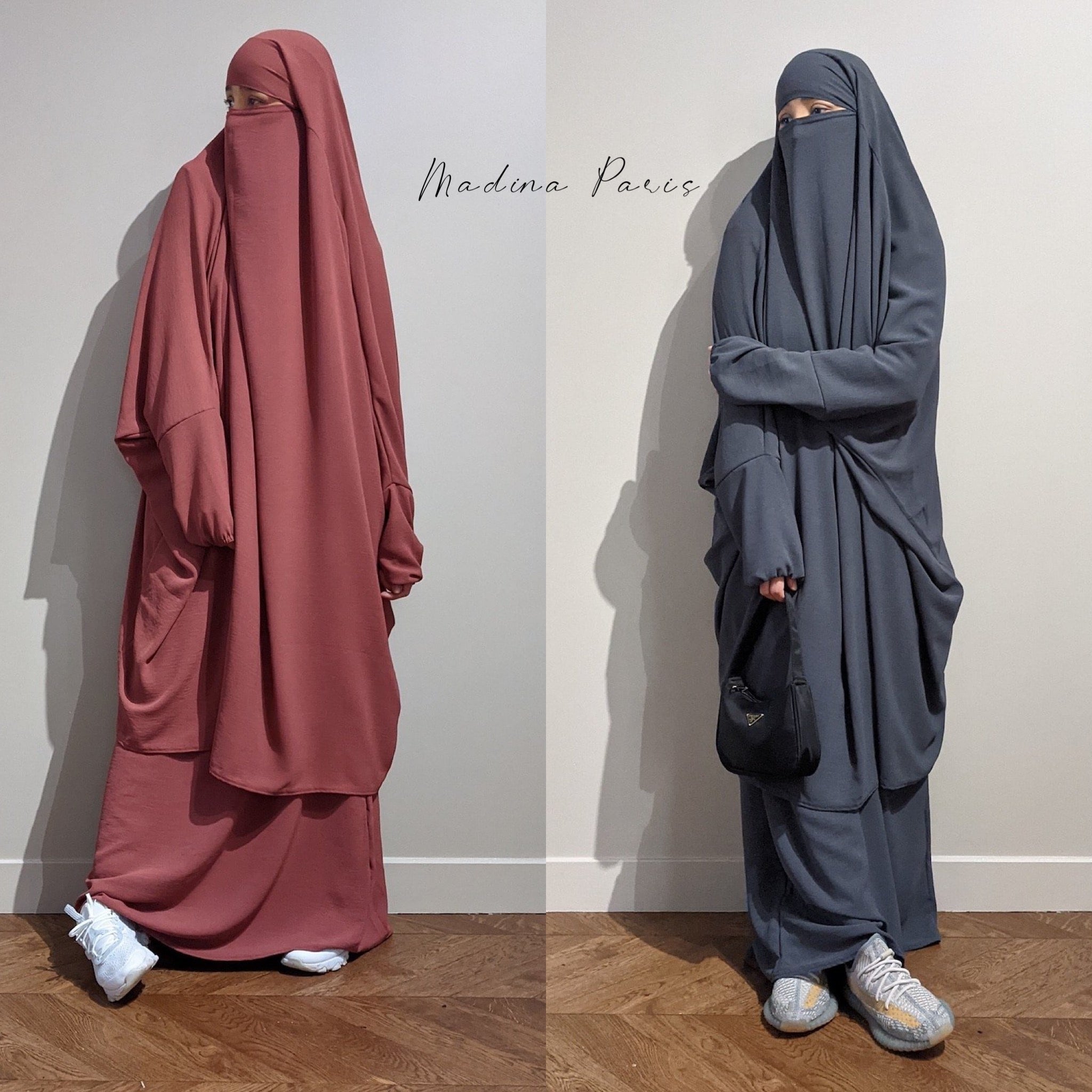 Two Piece Jilbab Hayya Oversized Crepe Set Madina Paris MADINA PARIS