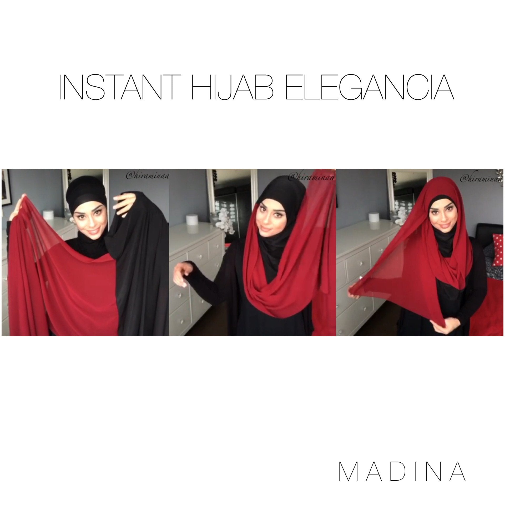 INSTANT HIJAB ELEGANCIA (all colours ) Ninja scarf + Veil