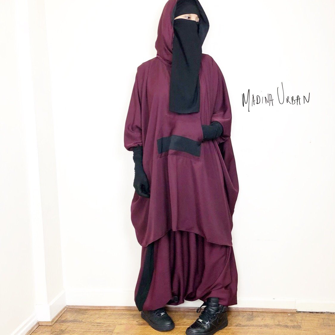 NEW JILBAYA SET SERWAL SPORT DELUXE NIDHA deep burgundy