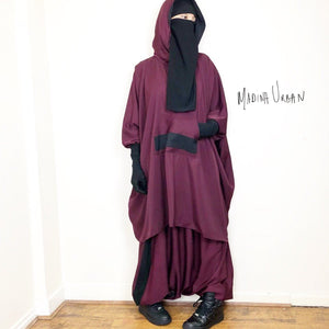 NEW JILBAYA SET SERWAL SPORT DELUXE NIDHA deep burgundy