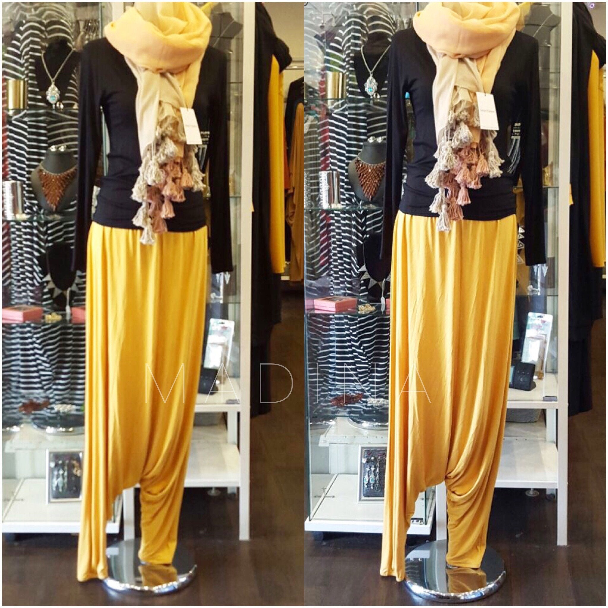 BAZAR AL HAYA | Hafsa Two Piece Jilbab With Harem Pants- Loose & Athletic –  Bazar Al Haya