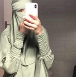 JILBAB 2 PIECES DELUXE MAKKAH Frilly sleeves  (all colours )