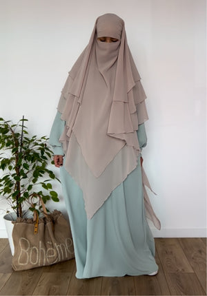 KHIMAR CHIFFON LAYERS PRINCESS (all sizes and shades)