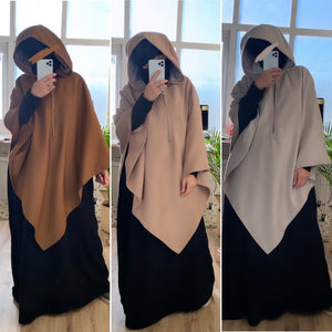 KHIMAR COAT ZIPP KNIT DAFIYA (all colours)